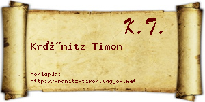 Kránitz Timon névjegykártya